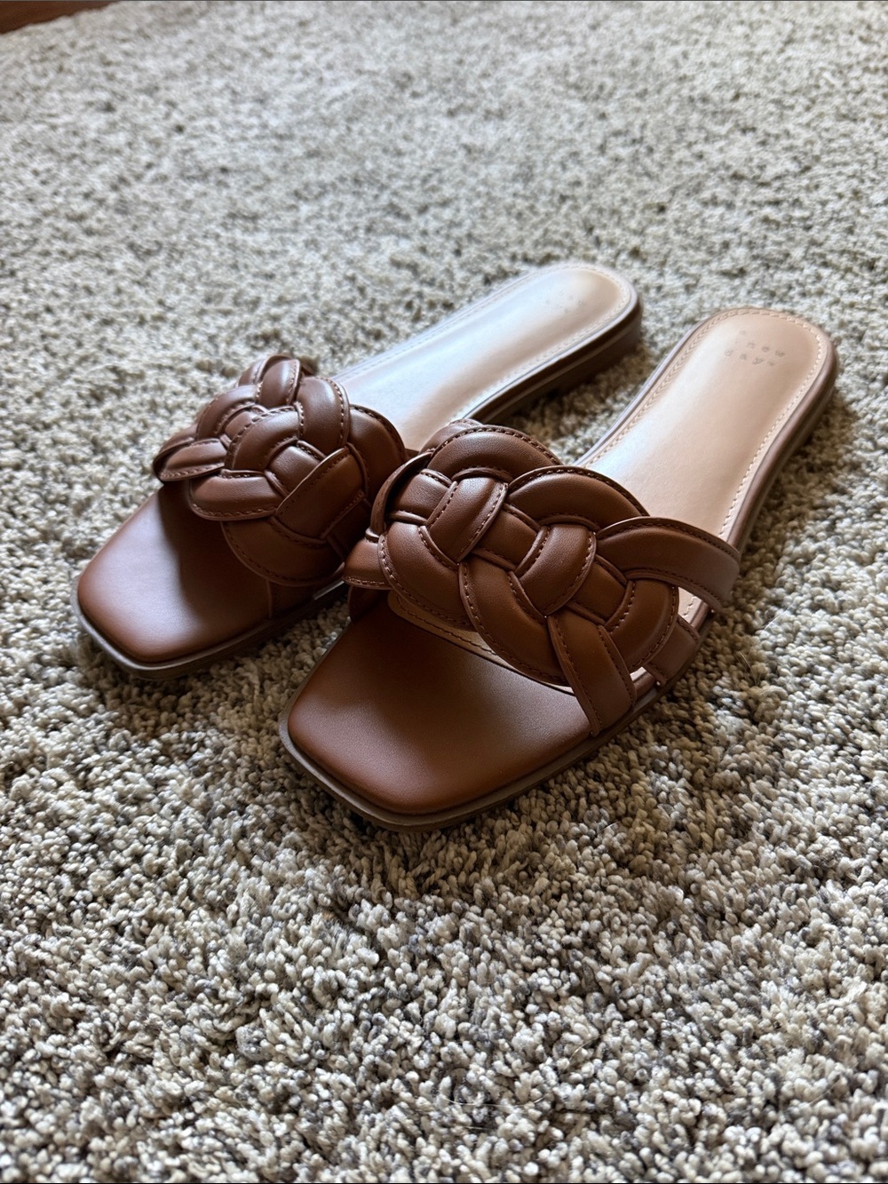 A New Day Braided Slide Sandals in Brown - Women